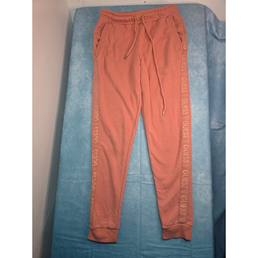 Guess Los Angeles Peach Pink Logo Side Tape Sweatpants Size S
